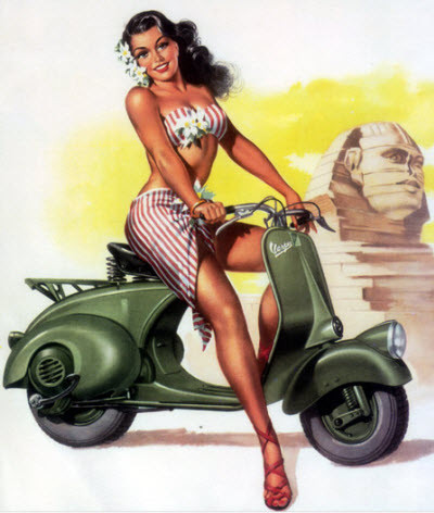 Pin Up Vintage. Another great Vespa Pin-up in