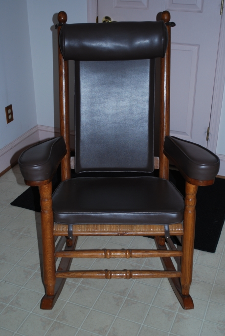 The Hart Family's "Kennedy Rocker" from the P & P Chair Company with Upholstry from Larry Arata